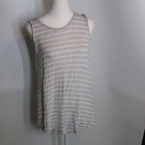 Merona Women's Gray White Striped Tank Size XS
